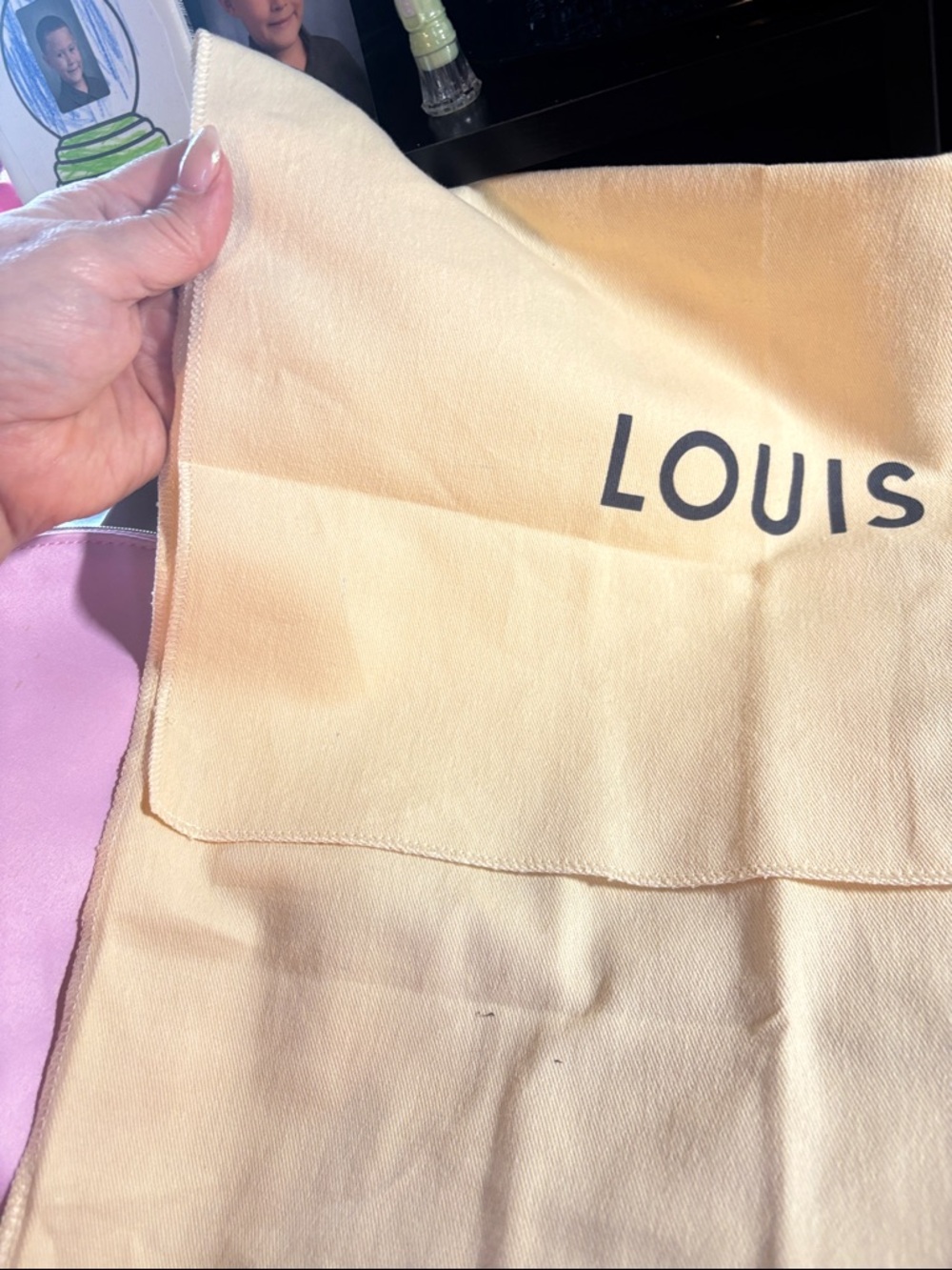 Louis Vuitton Beige and Black Logo Storage Dust Bag - Picture 3 of 7